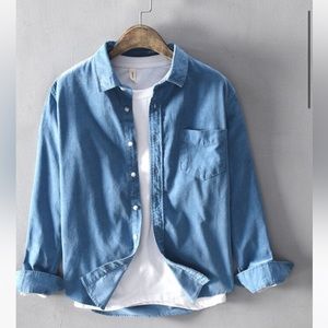 NWT Limitsix Stiles Cotton Shirt in blue size Large